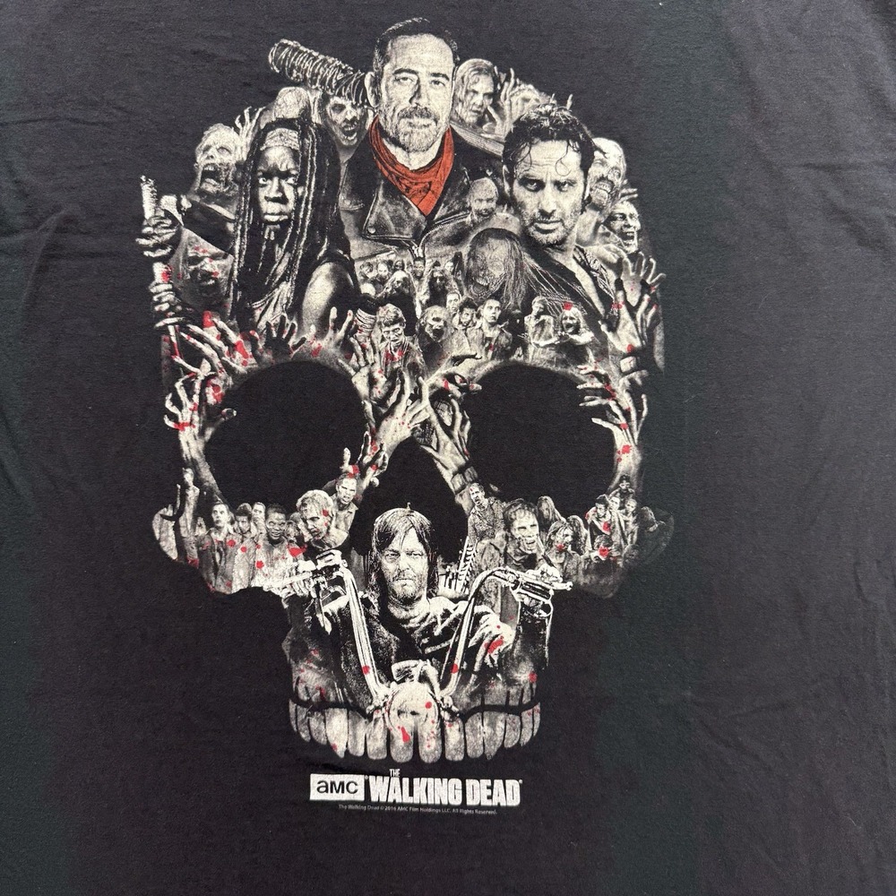 AMC The Walking Dead 2016 Of Skull Montage Us Promo TV Show Rare T Shirt 2XL - Picture 2 of 7